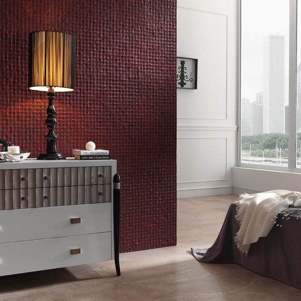 353 Coco Bordeaux featrure wall bedroom