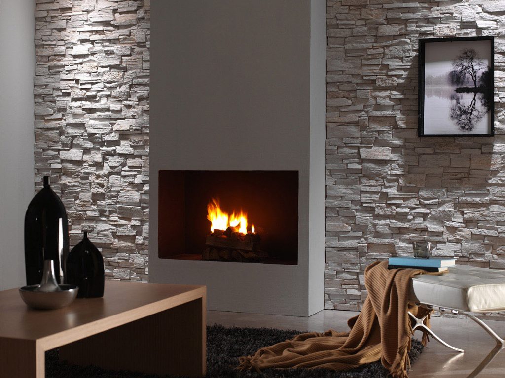430 Sandy WHite Montblanc faux slate wall cladding fireplace